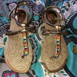 Gold beaded Dolce Vita strappy sandals